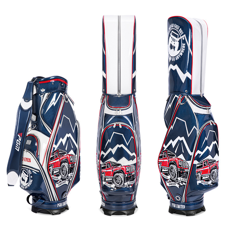 PGM Men Golf Bag Standard Bagpack Can Hould 13pcs Clubs Waterproof Crystal Leather 3D Embroidered QB112 · v2